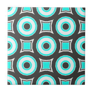 Padrão Geométrico Mint Black & White Mosaic