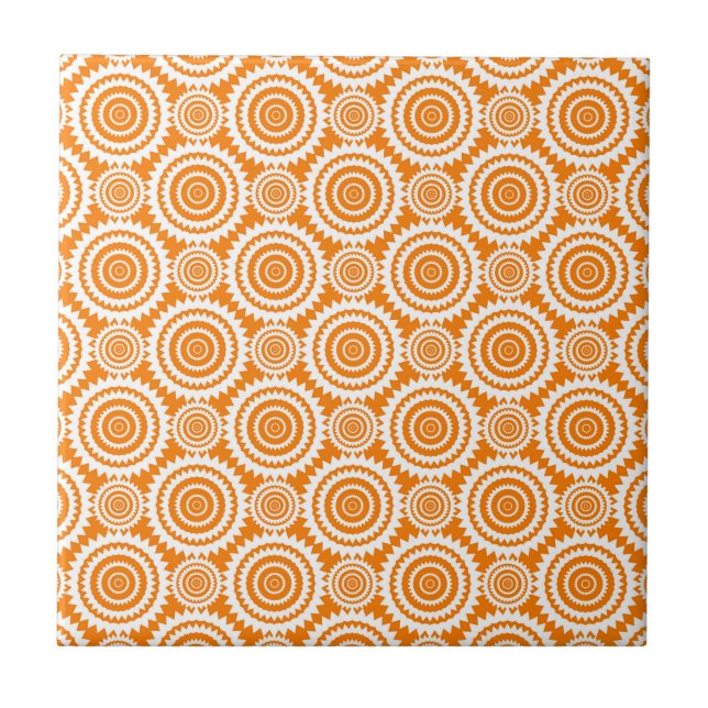 Padrão Geométrico Moderno de Círculos Laranja e Br (Frente)