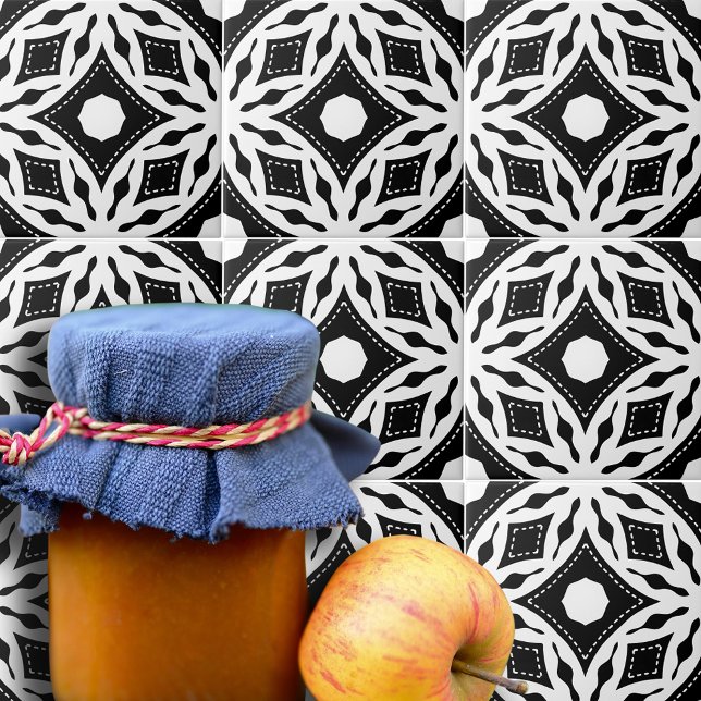 Padrão Geométrico Moderno do Mosaico Negro e Branc (Criador carregado)