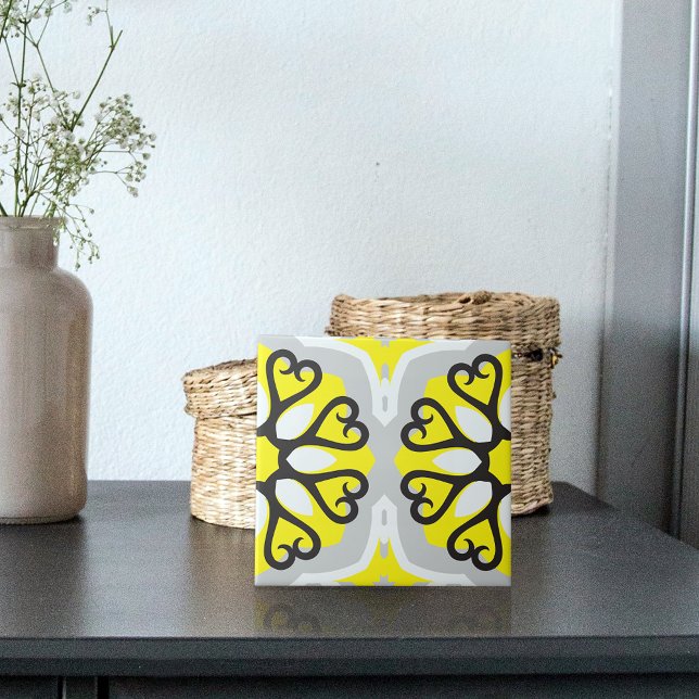 Padrão Geométrico Mosaico Branco da Cinza Amarela (Criador carregado)