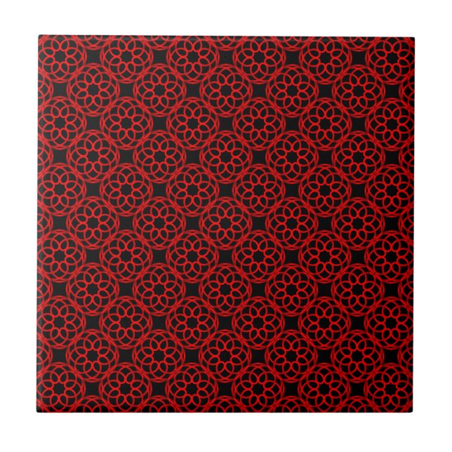 Padrão Geométrico Negro Vermelho Sem Olhos (Frente)