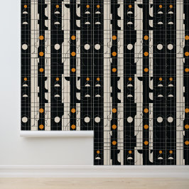 Padrão geométrico Papel de parede preto