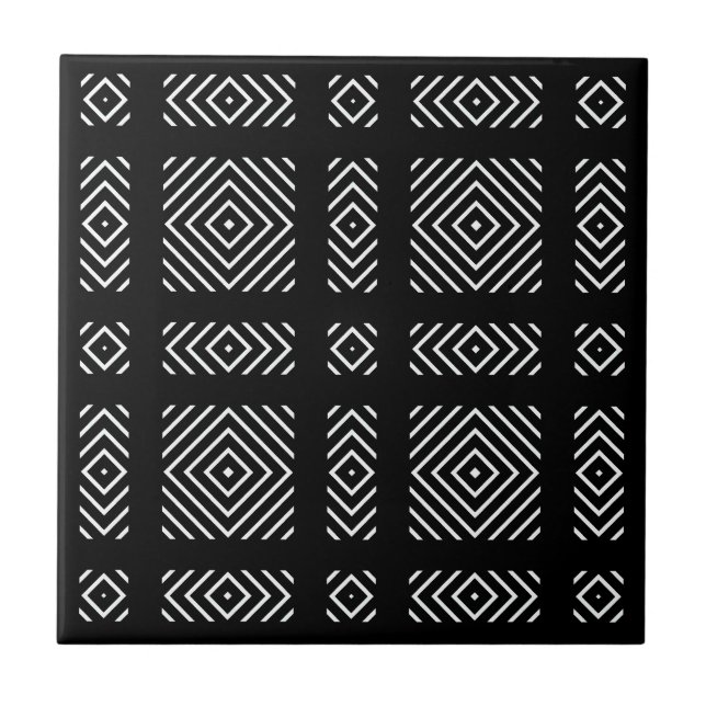 Padrão geométrico preto e branco Ama (Frente)
