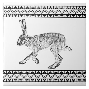 Padrão Geométrico Preto e Branco do Jackrabbit do