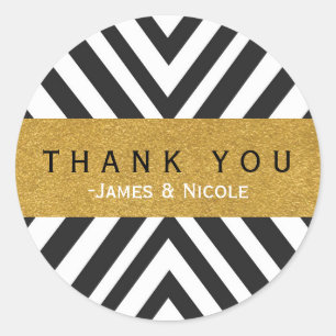 Padrão geométrico preto e branco e adesivo Dourado