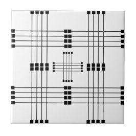 Padrão Geométrico | Quadrados | Linhas | Branco |