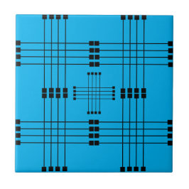 Padrão Geométrico | Quadrados | Linhas | Sky Blue 