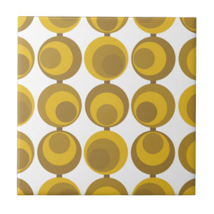 Padrão Geométrico Retro em Dourado Mostarda Modern