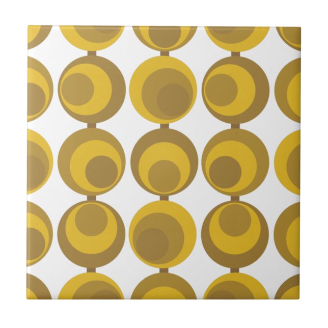 Padrão Geométrico Retro em Dourado Mostarda Modern (Frente)