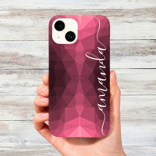 Padrão Geométrico Rosa Escuro Personalizado