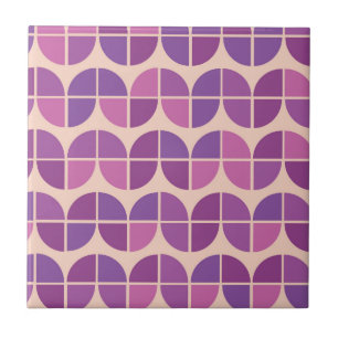 Padrão Geométrico Roxo Moderno de Meados do Século