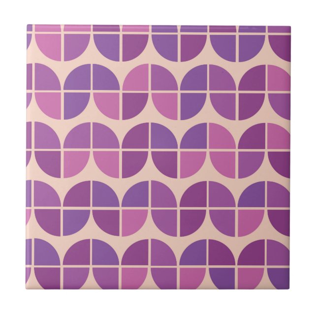 Padrão Geométrico Roxo Moderno de Meados do Século (Frente)