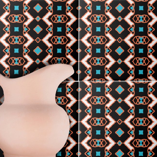 Padrão Geométrico Simétrico do Preto Folk Moderno (Criador carregado)