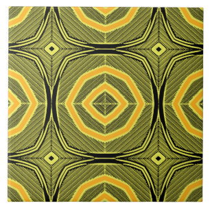 Padrão geométrico verde-amarelo-vírgula