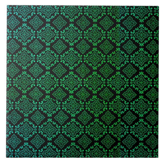 Padrão Geométrico Verde / Impressão Índio (Frente)