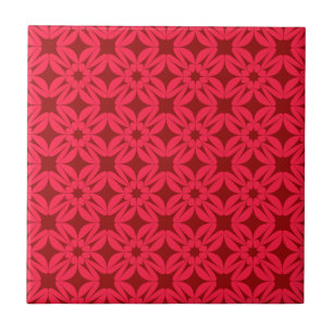 Padrão Geométrico Vermelho Ornamentado