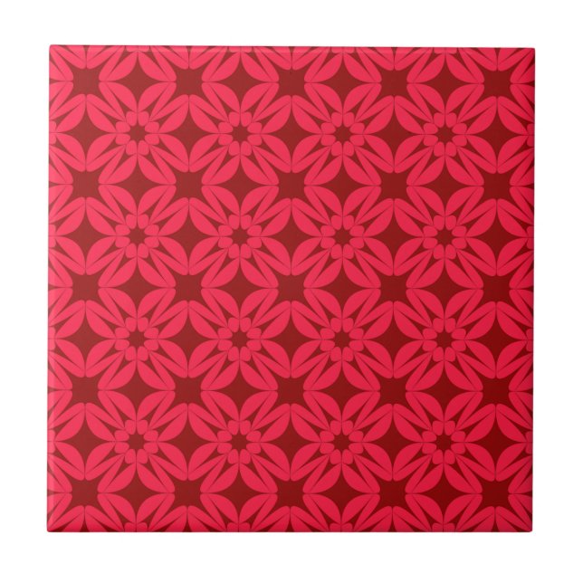 Padrão Geométrico Vermelho Ornamentado (Frente)