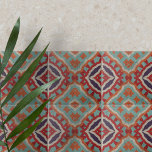 Padrão Geométrico Vibrante em Circunstância Étnica<br><div class="desc">Esse azulejo cerâmico apresenta um padrão simétrico cativante que combina influências tradicionais e étnicas. As formas geométricas, incluindo os diamantes e as linhas ziguezagueadas, criam um ritmo visual dinâmico que é tanto engajador quanto harmonioso. A paleta de cores é rica e úmida, com cor verde, laranja queimada, vermelho profundo e...</div>