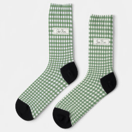 Padrão Gingham em Verde com Nome