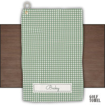 Padrão Gingham em Verde com Nome