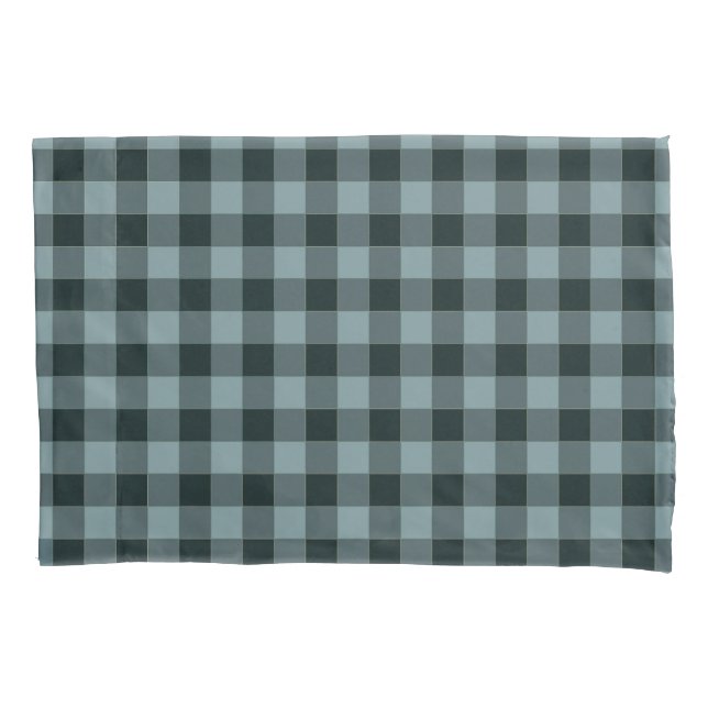 Padrão Gingham Preto Azul Verificado (Frente)