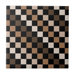 Padrão Gingham Preto-Castanho Verificado
