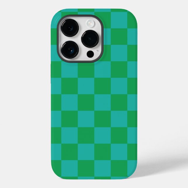 Padrão Gingham Verde Azul Verificado (Verso)