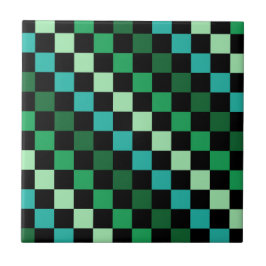 Padrão Gingham Verde Azul Verificado