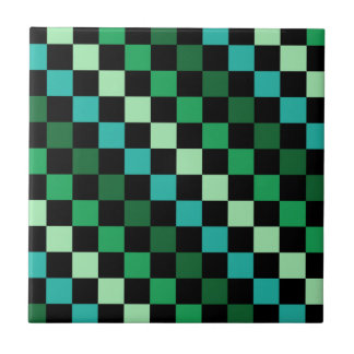 Padrão Gingham Verde Azul Verificado