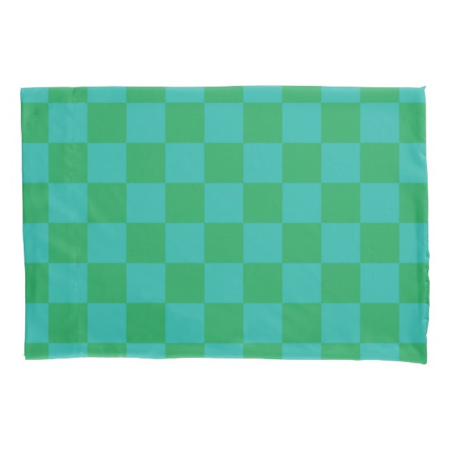 Padrão Gingham Verde Azul Verificado (Frente)