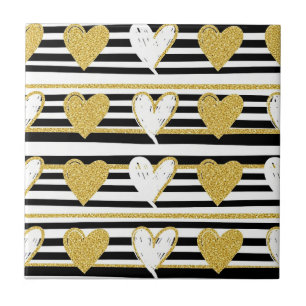 Padrão Glam Coração Dourado Faixa Preta (1)