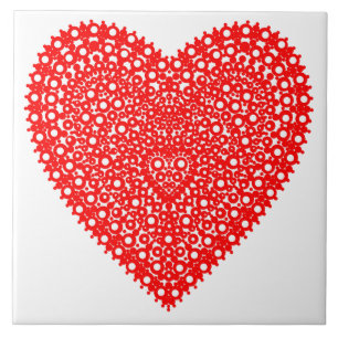 Padrão Gráfico Elegante Coração Vermelho