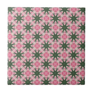 Padrão Gráfico Verde Rosa Moderno