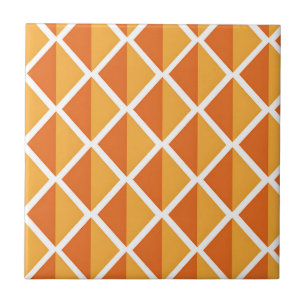 Padrão Harlequim Diamante Laranja Retrô