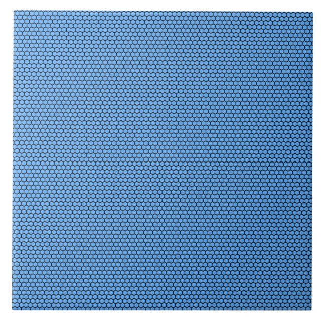 Padrão Hexágono Azul Preto (Frente)