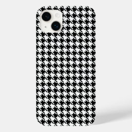 Padrão Houndstooth Elegante Clássico Preto e Branc