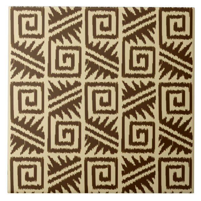 Padrão Ikat Aztec - Castanho escuro e Tom (Frente)