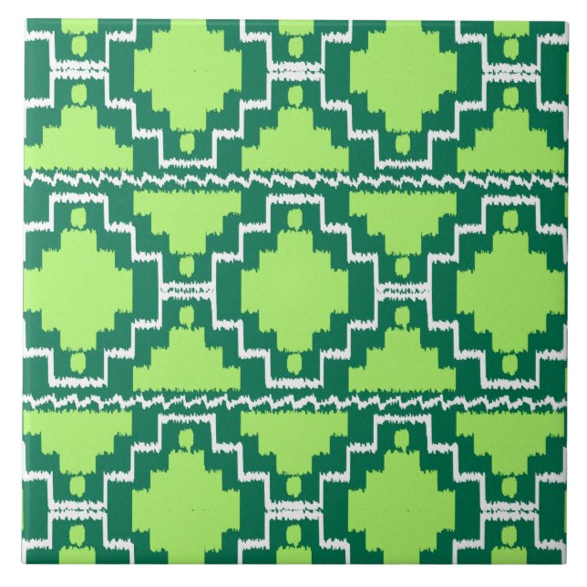 Padrão Ikat Aztec - Floresta e Verde limão (Frente)