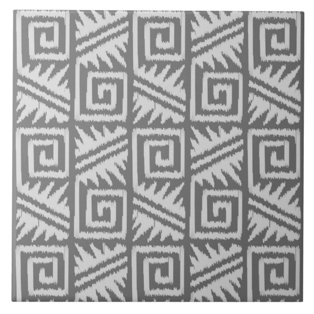 Padrão Ikat Aztec - Sombras de Cinza / Cinza (Frente)