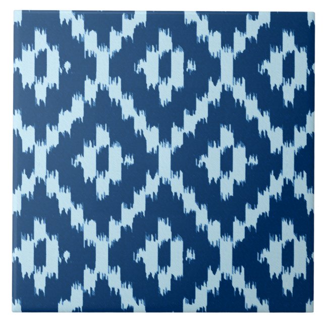 Padrão Ikat - Indigo e azul-gelo pálido (Frente)
