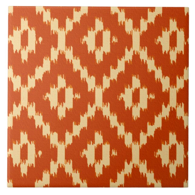 Padrão Ikat - laranja mandarina e coral (Frente)