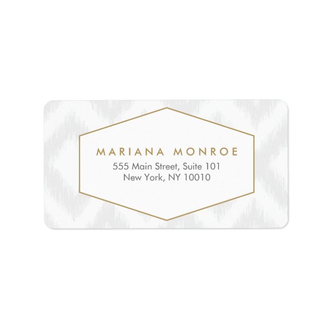 Padrão Ikat na Etiqueta de Endereço do Designer de (Frente)