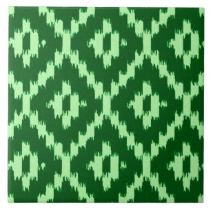 Padrão Ikat - Verde-pinho e verde-pálido