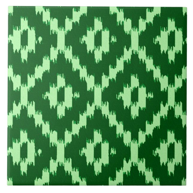 Padrão Ikat - Verde-pinho e verde-pálido (Frente)