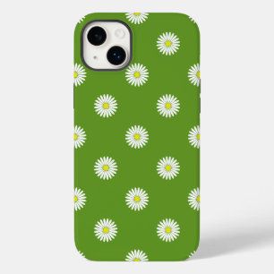 Padrão Ilustrativo de Daisies em Verde