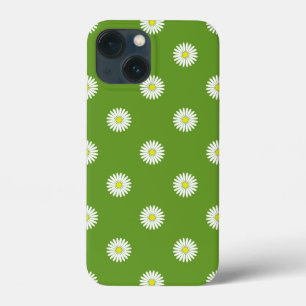 Padrão Ilustrativo de Daisies em Verde