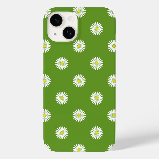 Padrão Ilustrativo de Daisies em Verde (Verso)