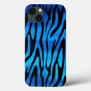 Padrão Incrível de Stripes Azul e Zebra Negra