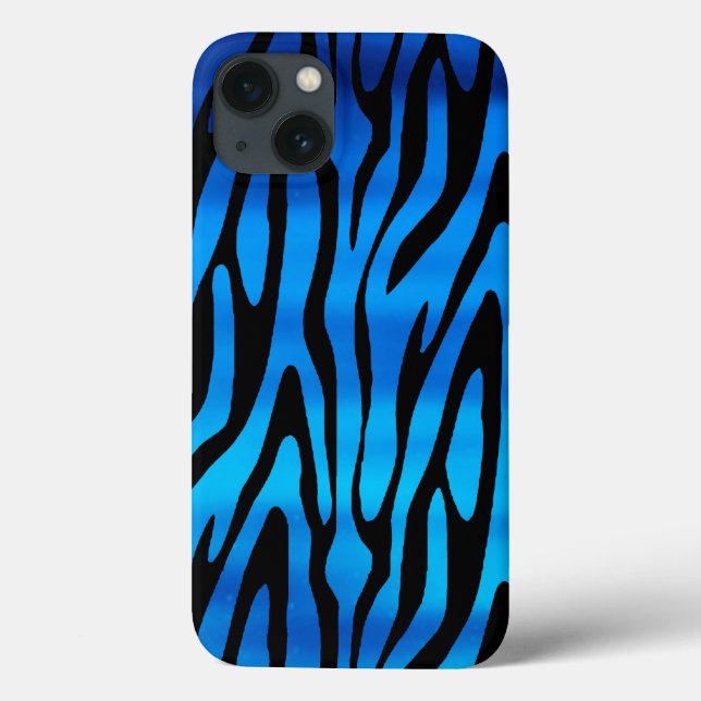 Padrão Incrível de Stripes Azul e Zebra Negra (Verso)