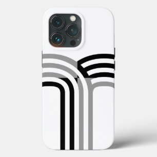 Padrão Inicial de Monotone Preto Branco Moderno